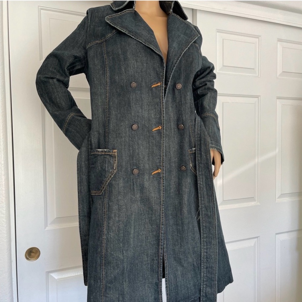 James Jeans Dark Blue Denim Trench Coat